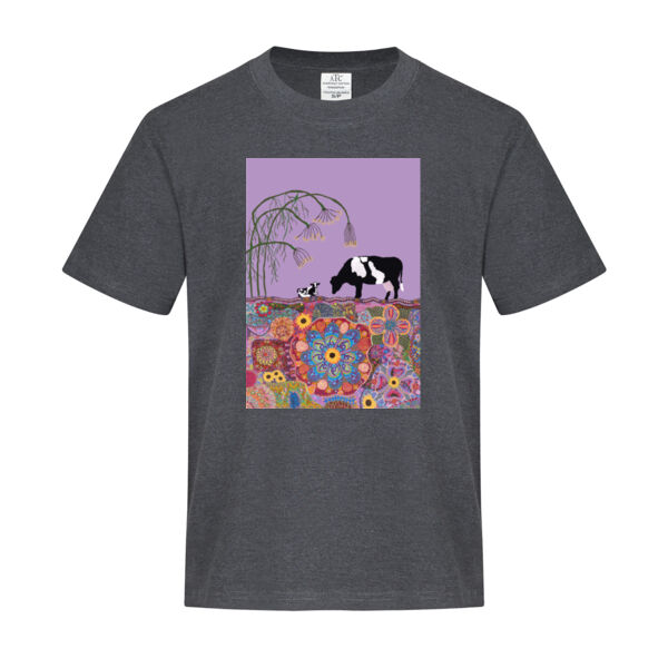 Purple Cows Cotton Youth T-Shirt Thumbnail